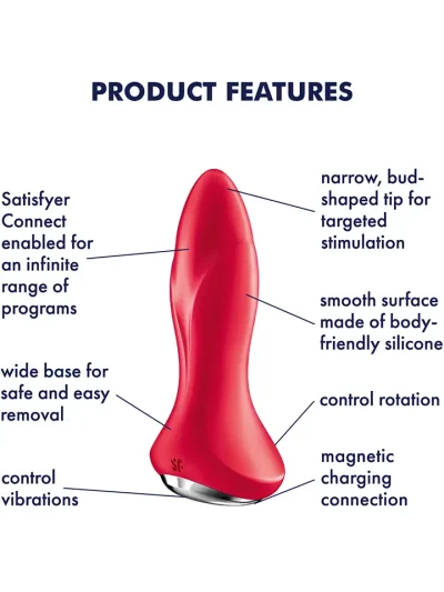 Satisfyer Rotator Plug 1+ Anal Vibrator Red - Vibreeriv anaallelu 2