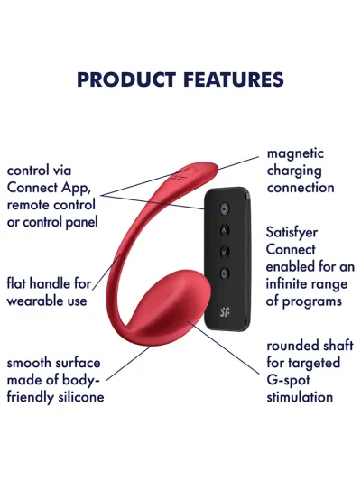 Satisfyer Shiny Petal Connect App Red - Rakendusega juhitav vibreeriv muna 2