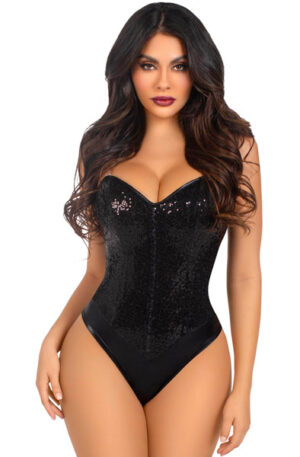 Sequin Boned Bodysuit Black - Keha ja mängukostüümid 1