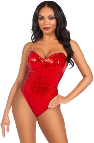 Sequin Boned Bodysuit Red - Keha ja mängukostüümid 1