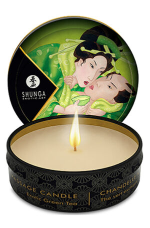 Shunga Erotic Art Massage Candle Exotic Green Tea 30ml - Massaažiküünlad 1