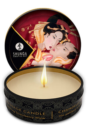 Shunga Erotic Art Massage Candle Sparkling Strawberry 30 ml - Massaažiküünlad 1