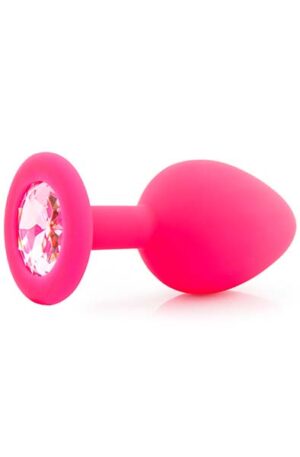 Silicone Plug With Gem Medium Pink - Anaallelu 1