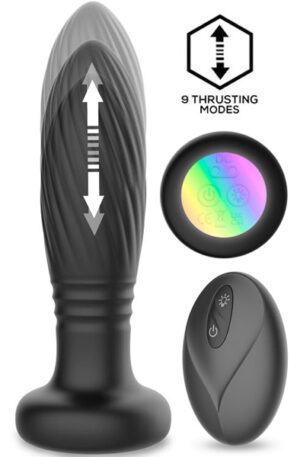 Tainy Thrusting Led Lighted Anal Plug With Remote - Vibreeriv anaallelu 1