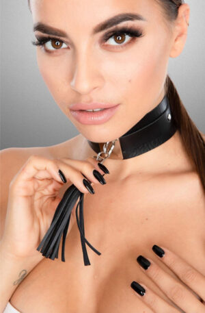 Teasing Tassel Collar Silver/Black - BDSM Choker 1