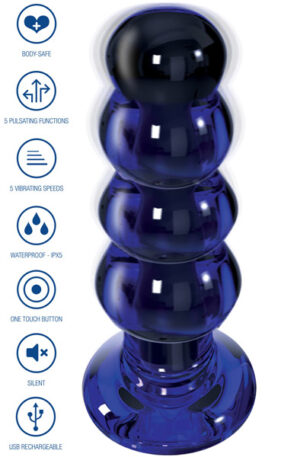 ToyJoy Radiant Vibrating Glass Plug 11,5 cm - Vibreeriv anaallelu 1