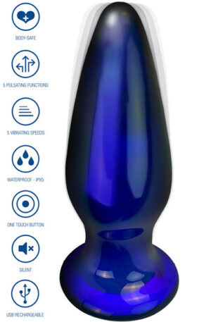 ToyJoy Shining Vibrating Glass Plug 11,5 cm - Vibreeriv anaallelu 1